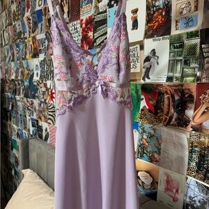 Purple dress with sheer sides and open back size small